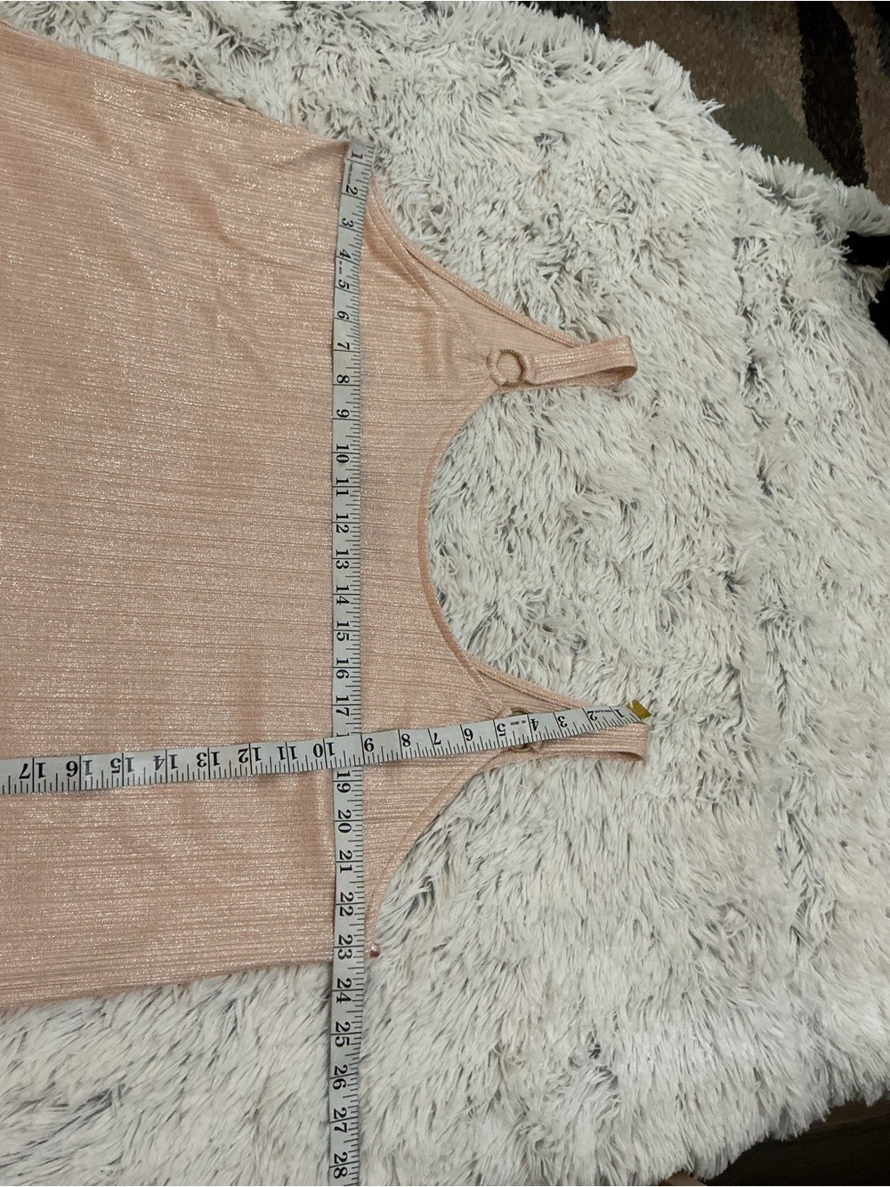 NWT Jennifer Lopez XXL Blush Pink Shimmer Ring Strap Tank Top Plus Size - Picture 9 of 11